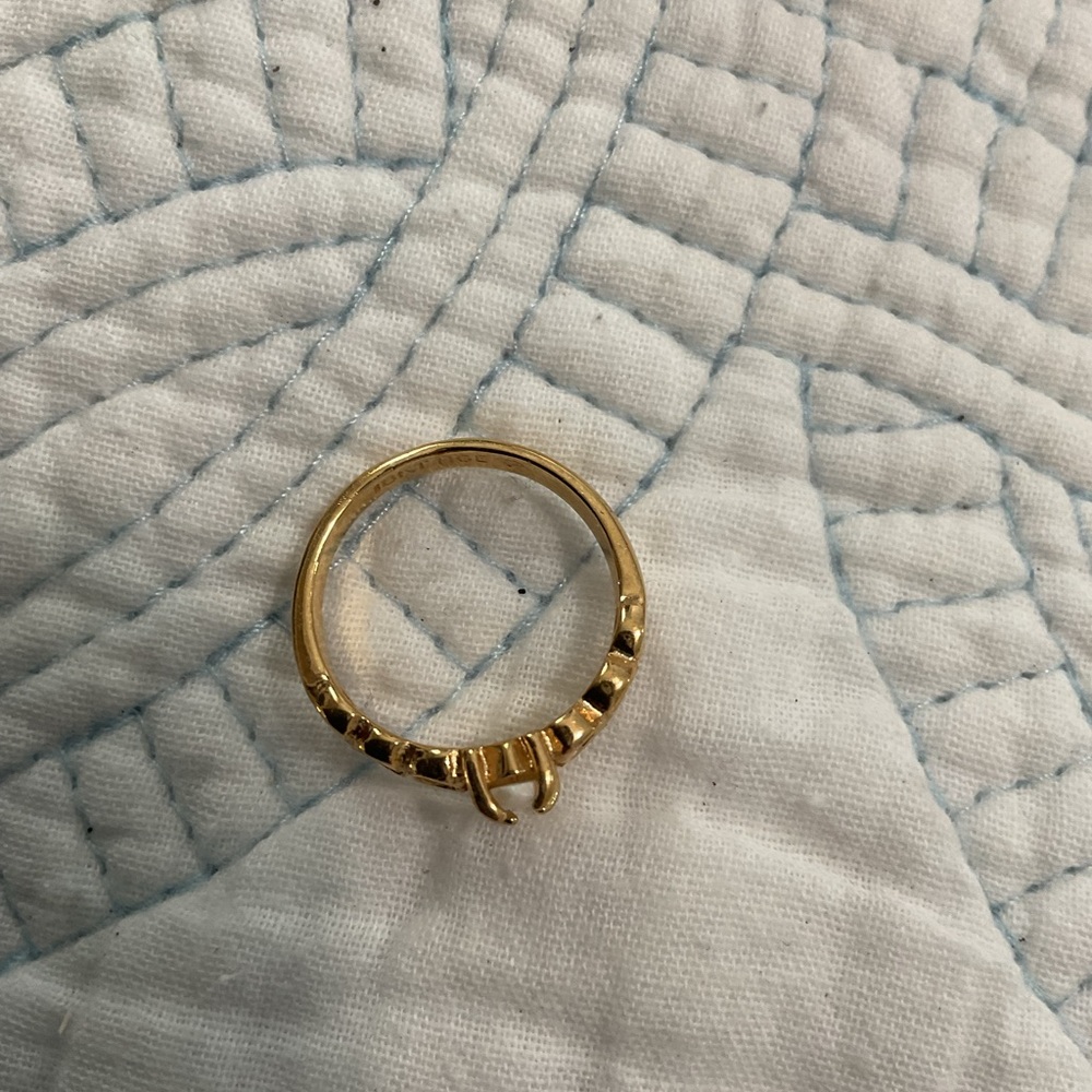 18K Elegant Gold and White Women's Ring Size 6 - Picture 2 of 8